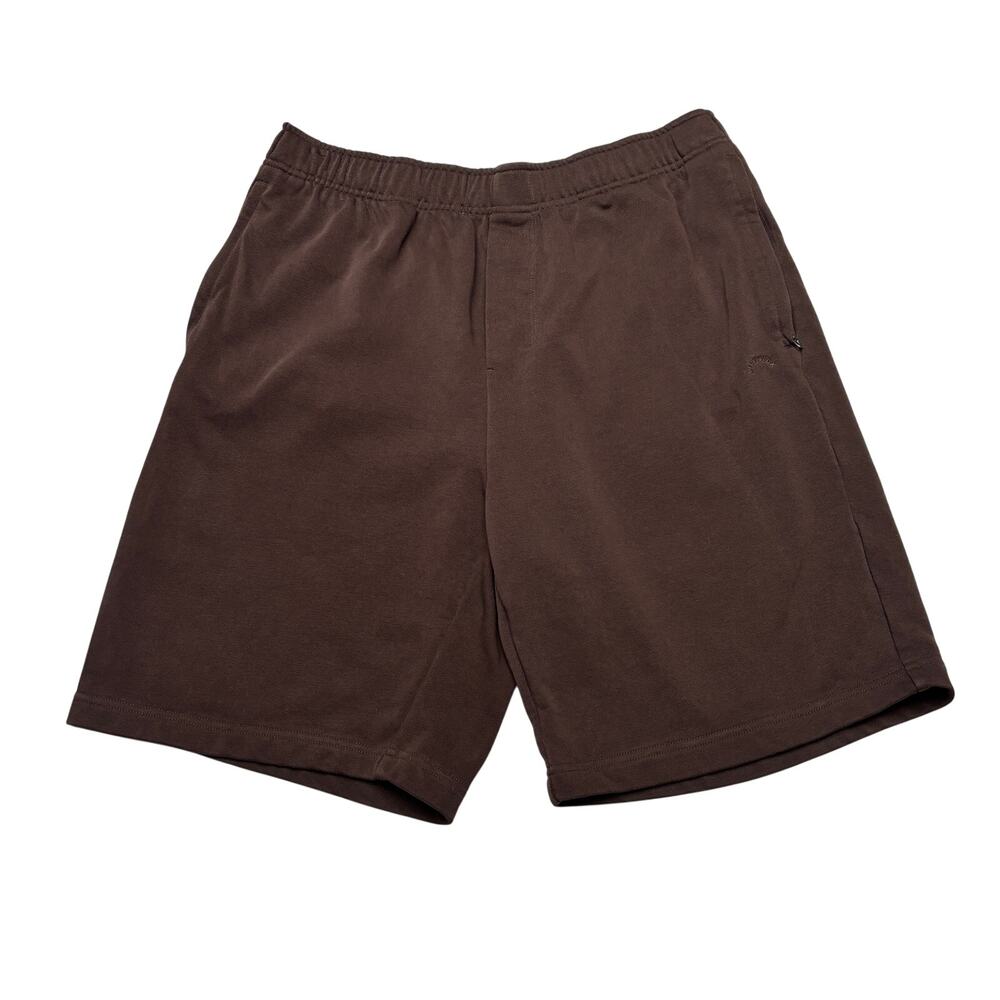 Lilysilk Cotton Silk Shorts Men's Large Zip Pocket Brown